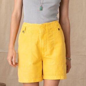 Sundance Women's Yellow High Rise Shorts, Size 10, Cotton Linen Blend, NWT